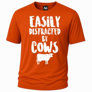 Easily Distracted By Cows Cooling Performance Crew T-Shirt