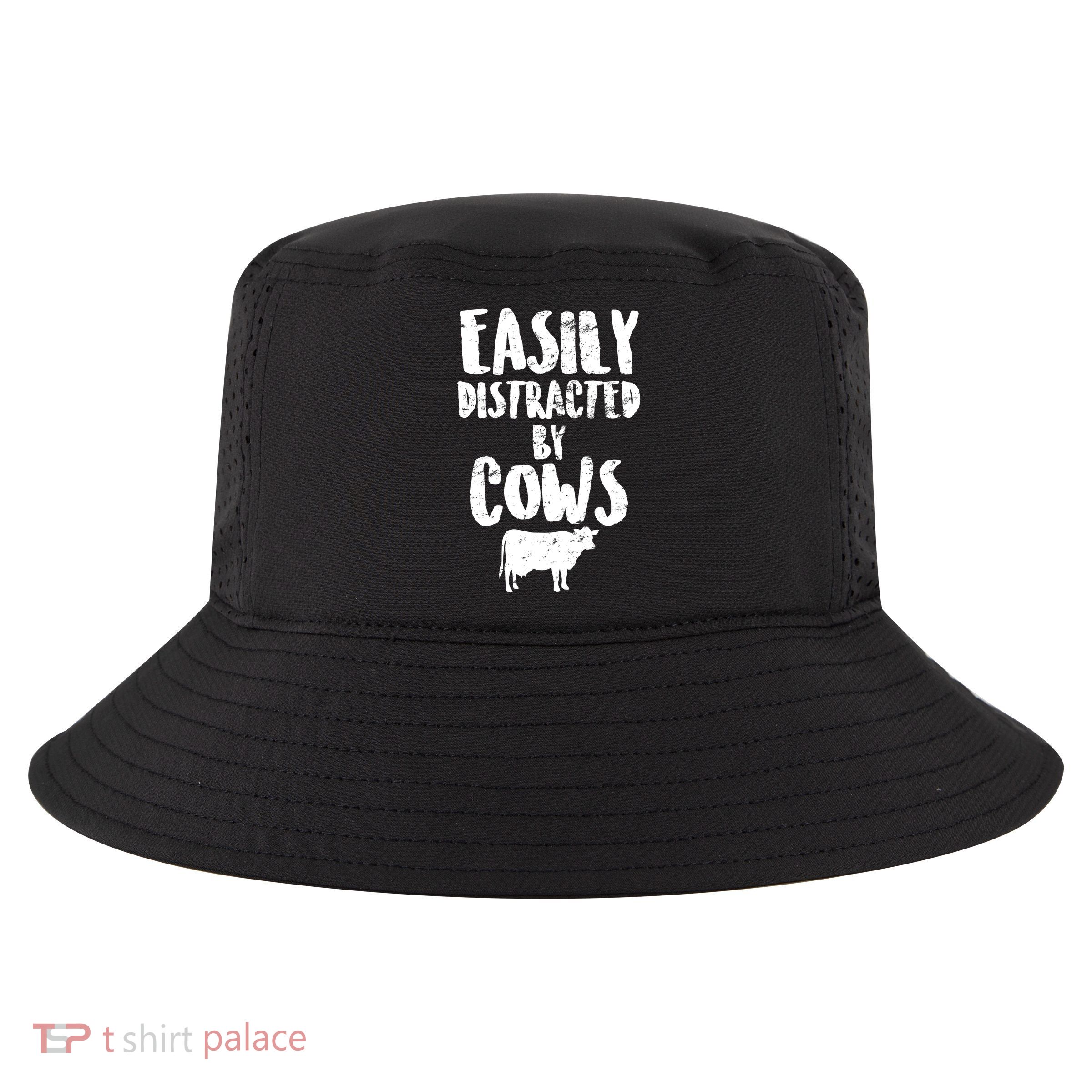 Easily Distracted By Cows Cool Comfort Performance Bucket Hat