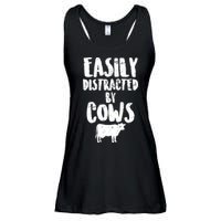 Easily Distracted By Cows Ladies Essential Flowy Tank