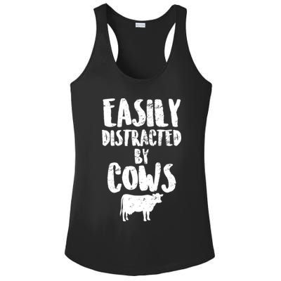 Easily Distracted By Cows Ladies PosiCharge Competitor Racerback Tank
