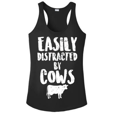 Easily Distracted By Cows Ladies PosiCharge Competitor Racerback Tank