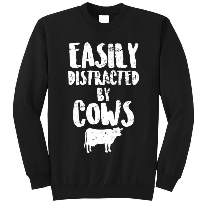 Easily Distracted By Cows Tall Sweatshirt