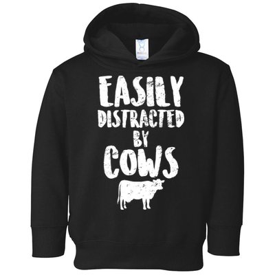 Easily Distracted By Cows Toddler Hoodie