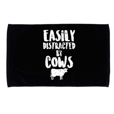 Easily Distracted By Cows Microfiber Hand Towel