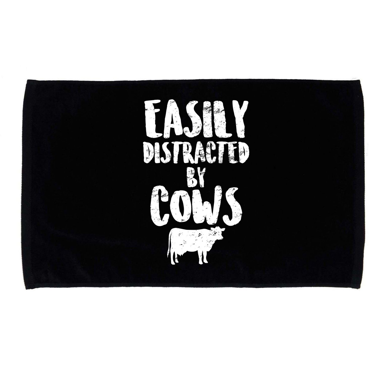 Easily Distracted By Cows Microfiber Hand Towel