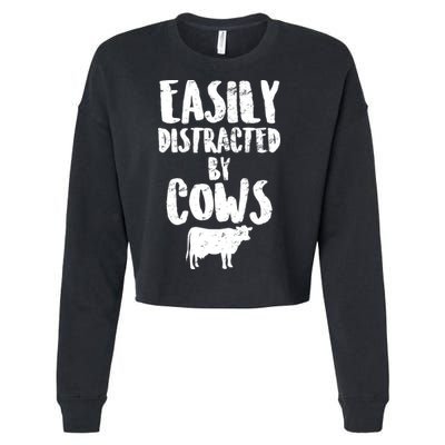Easily Distracted By Cows Cropped Pullover Crew
