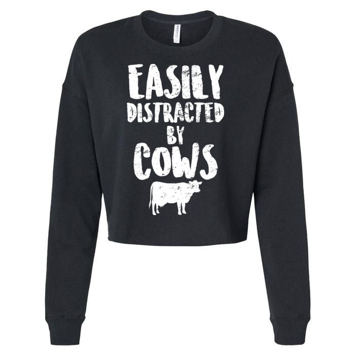 Easily Distracted By Cows Cropped Pullover Crew