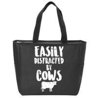 Easily Distracted By Cows Zip Tote Bag