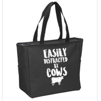 Easily Distracted By Cows Zip Tote Bag