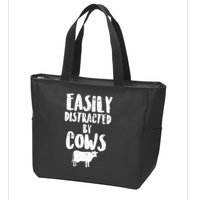 Easily Distracted By Cows Zip Tote Bag