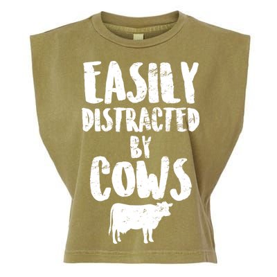 Easily Distracted By Cows Garment-Dyed Women's Muscle Tee