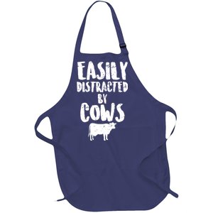 Easily Distracted By Cows Full-Length Apron With Pockets