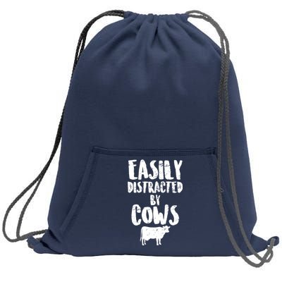 Easily Distracted By Cows Sweatshirt Cinch Pack Bag