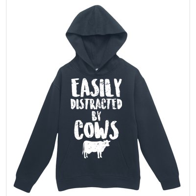 Easily Distracted By Cows Urban Pullover Hoodie