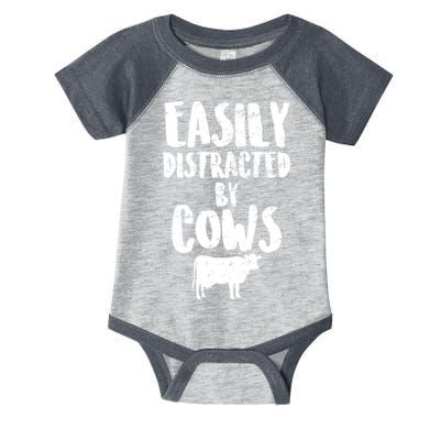 Easily Distracted By Cows Infant Baby Jersey Bodysuit