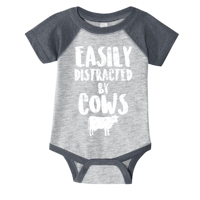 Easily Distracted By Cows Infant Baby Jersey Bodysuit