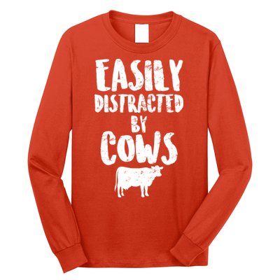 Easily Distracted By Cows Long Sleeve Shirt