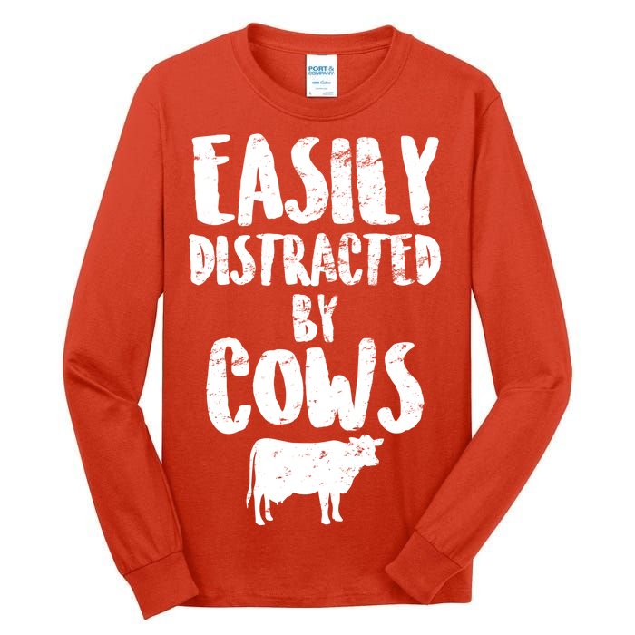 Easily Distracted By Cows Tall Long Sleeve T-Shirt