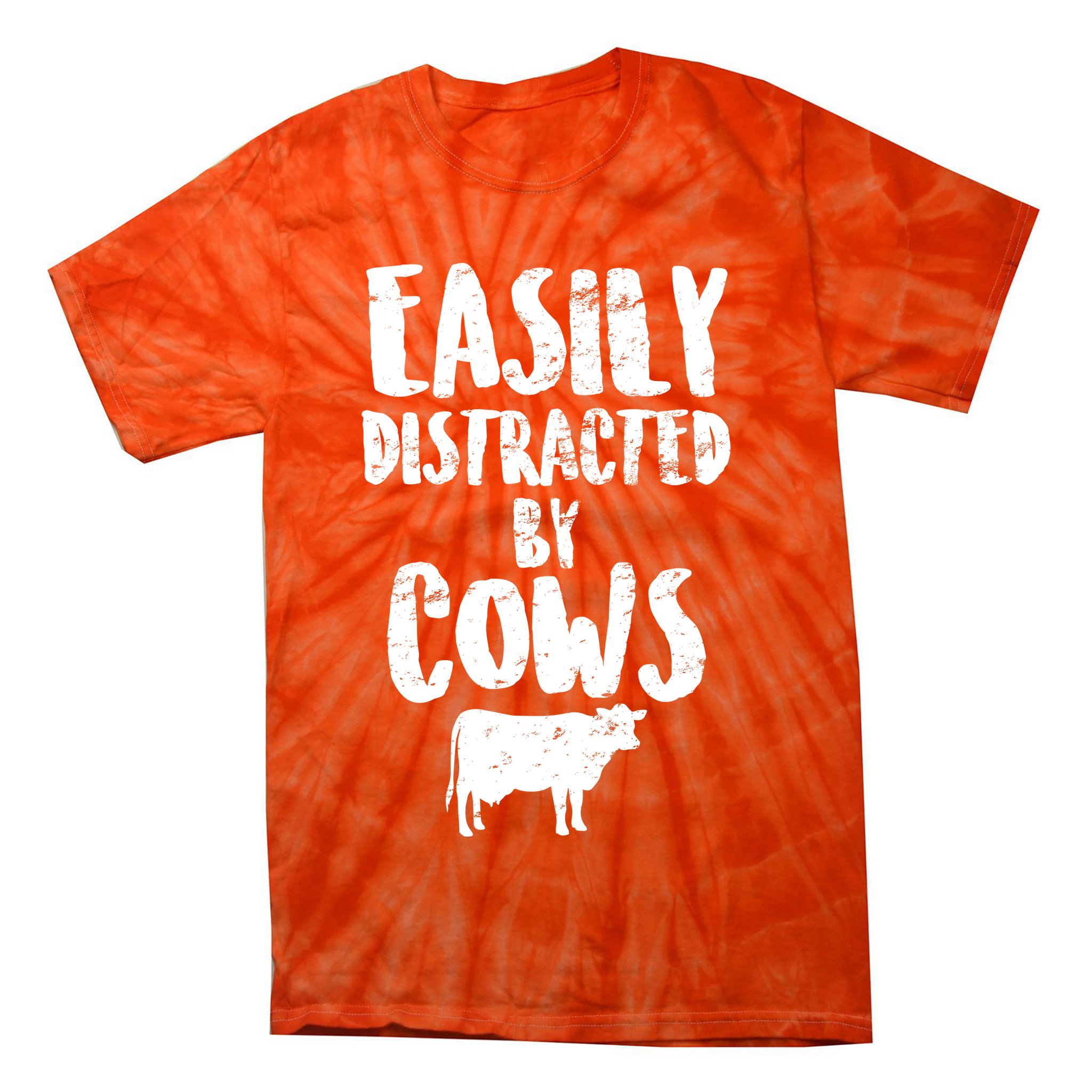 Easily Distracted By Cows Tie-Dye T-Shirt