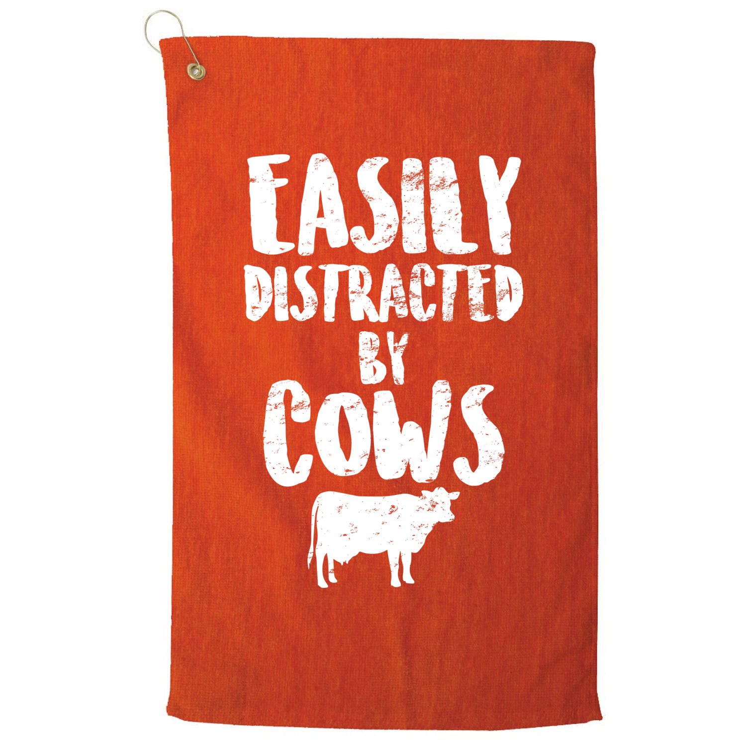 Easily Distracted By Cows Golf Towel