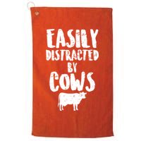 Easily Distracted By Cows Golf Towel