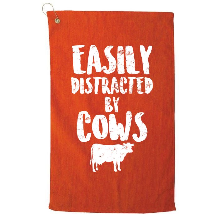 Easily Distracted By Cows Golf Towel