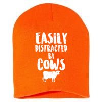 Easily Distracted By Cows Short Acrylic Beanie