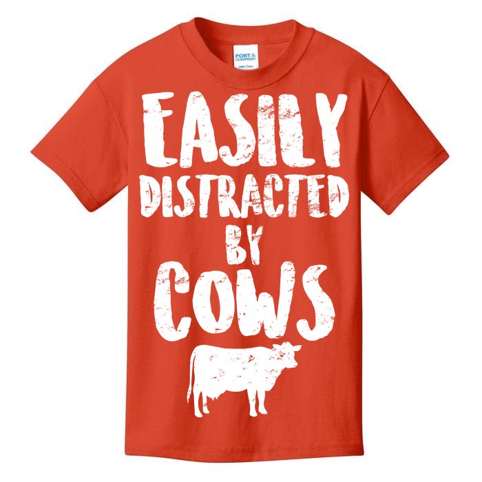 Easily Distracted By Cows Kids T-Shirt