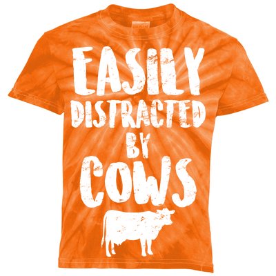 Easily Distracted By Cows Kids Tie-Dye T-Shirt