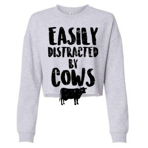 Easily Distracted By Cows Cropped Pullover Crew