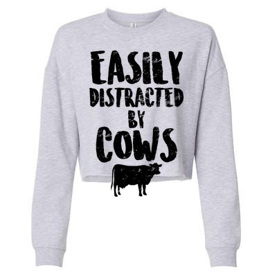 Easily Distracted By Cows Cropped Pullover Crew