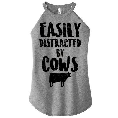 Easily Distracted By Cows Women's Perfect Tri Rocker Tank