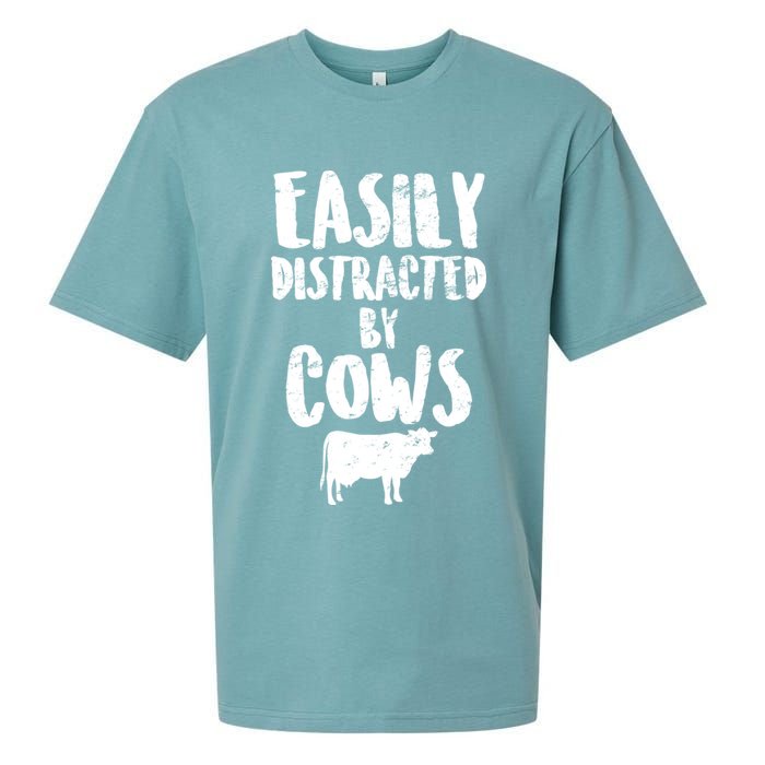 Easily Distracted By Cows Sueded Cloud Jersey T-Shirt