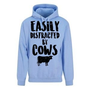 Easily Distracted By Cows Unisex Surf Hoodie