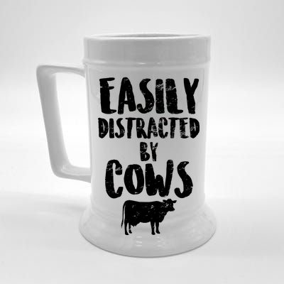 Easily Distracted By Cows Beer Stein