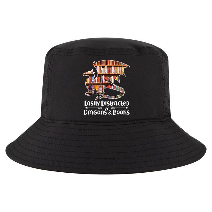 Easily Distracted By Dragons And Books Cool Comfort Performance Bucket Hat