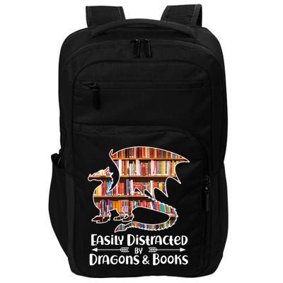 Easily Distracted By Dragons And Books Impact Tech Backpack