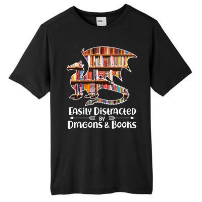 Easily Distracted By Dragons And Books Tall Fusion ChromaSoft Performance T-Shirt