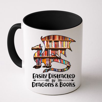 Easily Distracted By Dragons And Books Mug