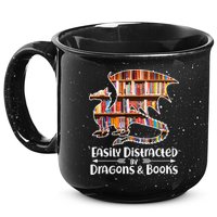 Easily Distracted By Dragons And Books 15oz Campfire Ceramic Mug