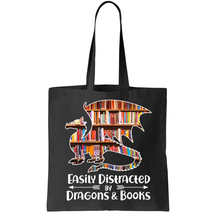 Easily Distracted By Dragons And Books Bag