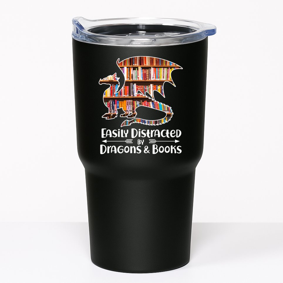 Easily Distracted By Dragons And Books Tumbler