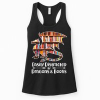 Easily Distracted By Dragons And Books Womens Tank Top
