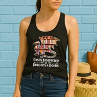 Easily Distracted By Dragons And Books Womens Tank Top