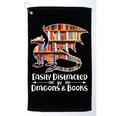 Easily Distracted By Dragons And Books Golf Towel