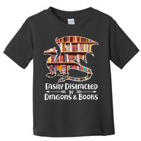 Easily Distracted By Dragons And Books Toddler T-Shirt