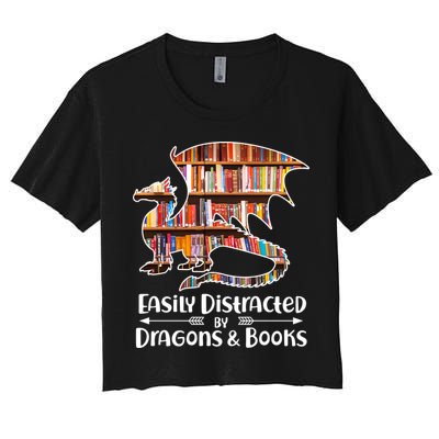 Easily Distracted By Dragons And Books Crop Top