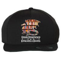 Easily Distracted By Dragons And Books Wool Snapback Cap