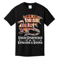 Easily Distracted By Dragons And Books Kids T-Shirt