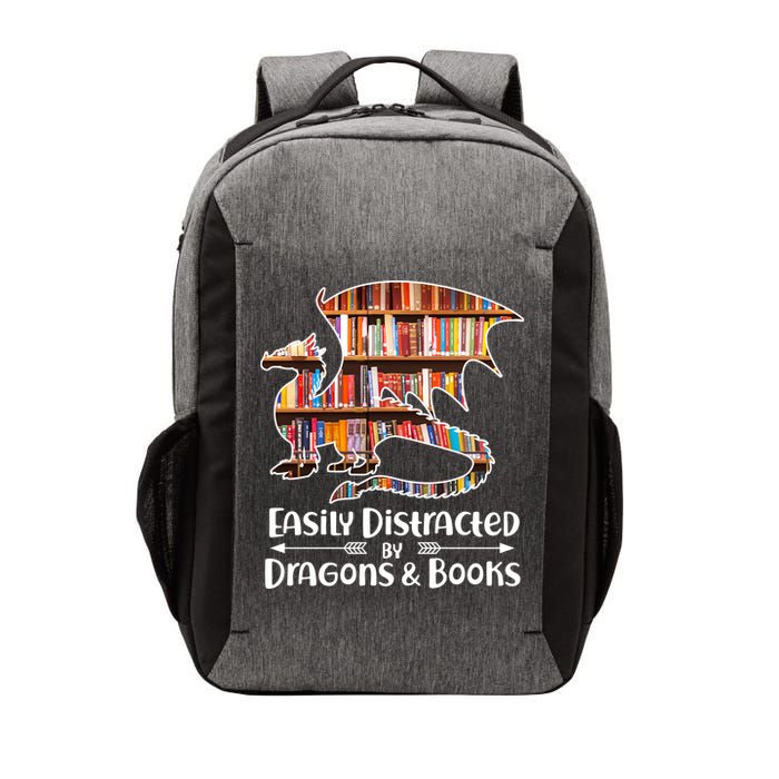Easily Distracted By Dragons And Books Vector Backpack